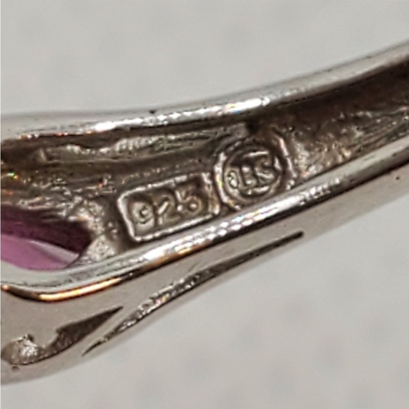 Sterling Silver .95 Opal Opalescent Garnet ring 9 vintage style - Picture 9 of 12